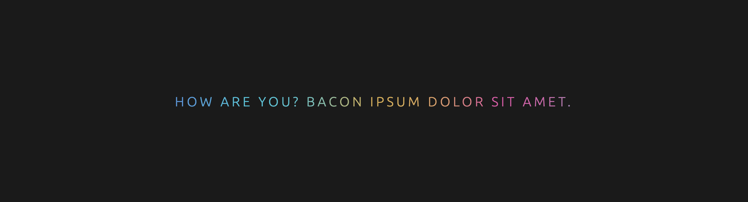 Colorful Text Animation